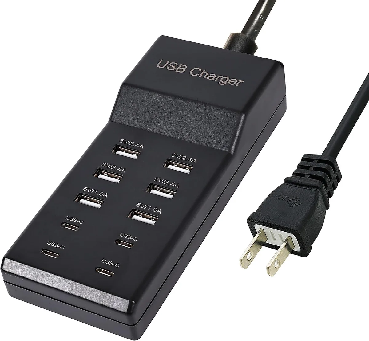 RUOCLRIS RUOCLRIS 10-Port USB Charger 50W 6 USB-A 4 USB-C Black — product photo