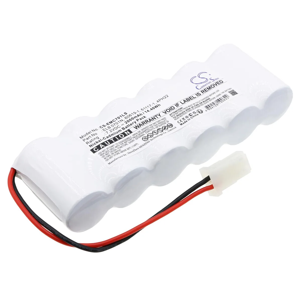  Cameron Sino Battery for Lithonia LV S W R 120/277 ELN UM 2000mAh 7.2V — product photo