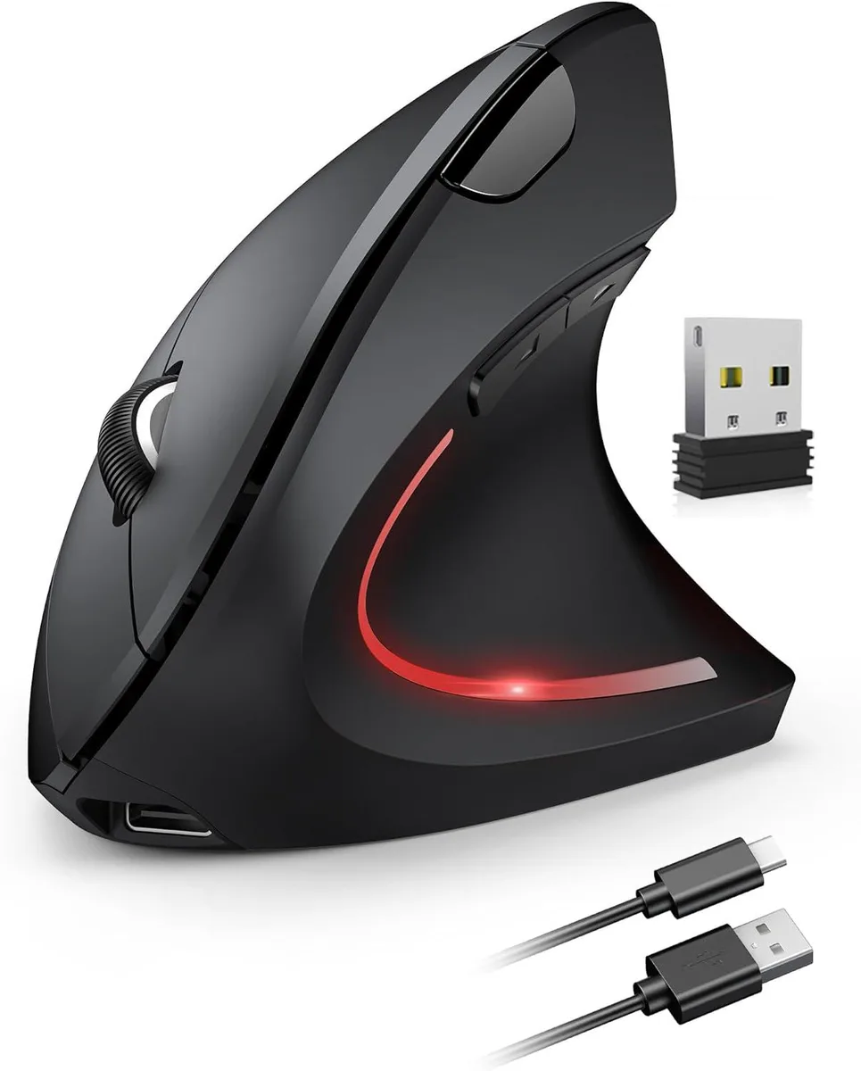 TROPRO TROPRO T202 Vertical Ergonomic Gaming Mouse 6400 DPI 7 Button Wired USB Black — product photo