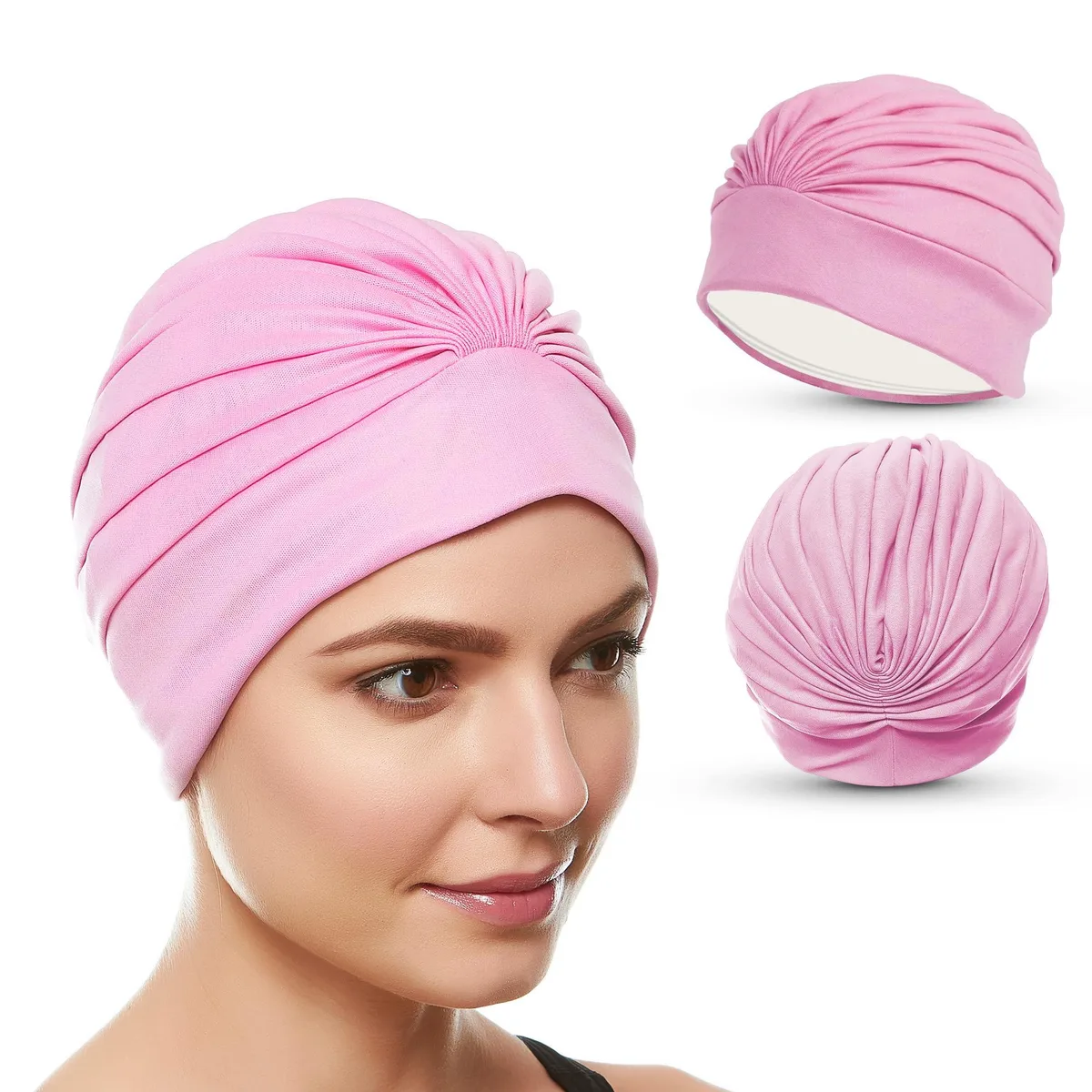  BEEMO Swimming Turban Light Pink 22in 55cm 100% Polyester — product photo