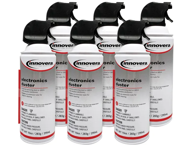 Innovera Innovera IVR10016 compressed air duster 10 oz 6 pack cleaning — product photo