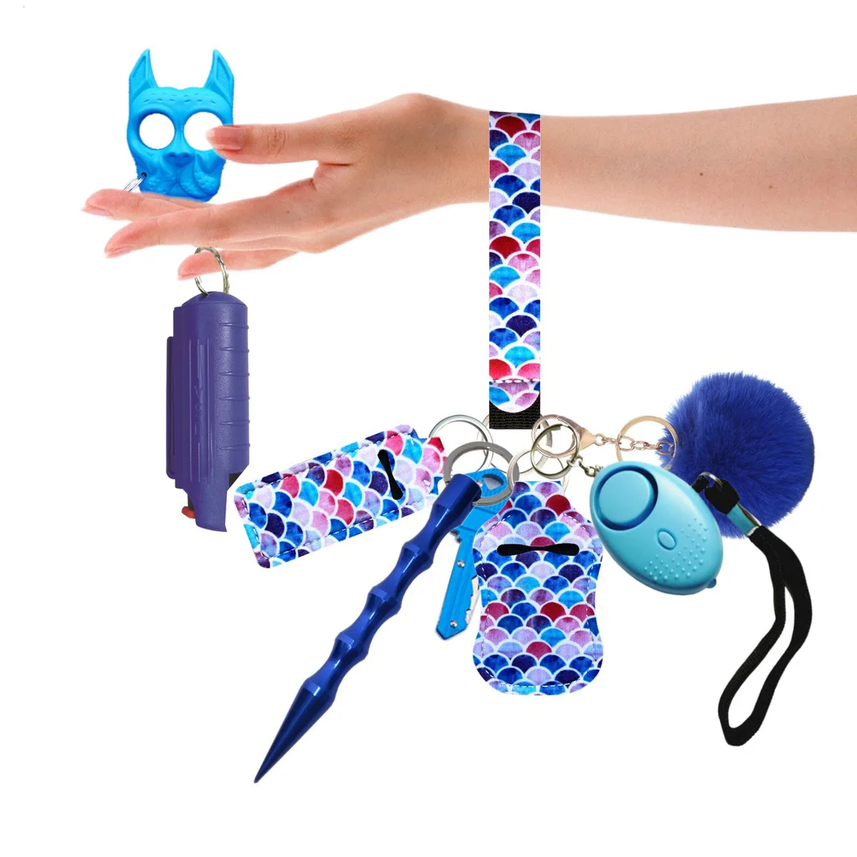 PUEZOKLY PUEZOKLY Self Defense Keychain Set 10pcs Blue — product photo