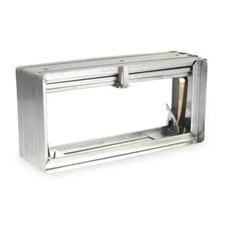 Rectangular galvanised steel fire damper, 7.75 by 15.75 inches