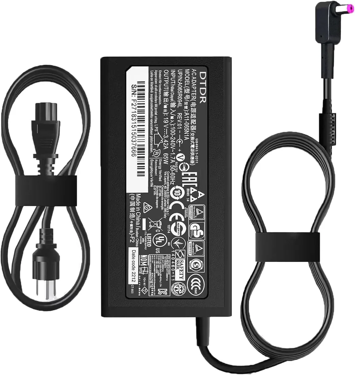 PISKEKAT PISKEKAT 65W 19V 3.42A AC Adapter for Acer Aspire — product photo