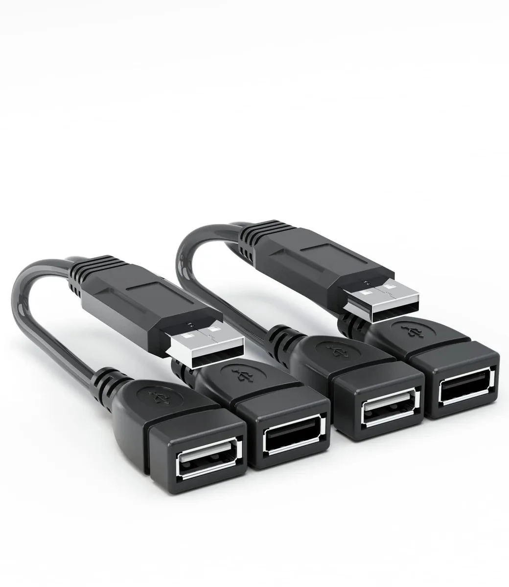 BUCIER BUCIER USB 2.0 Male to Dual Female Y Splitter Cable 40cm 480Mbps — product photo