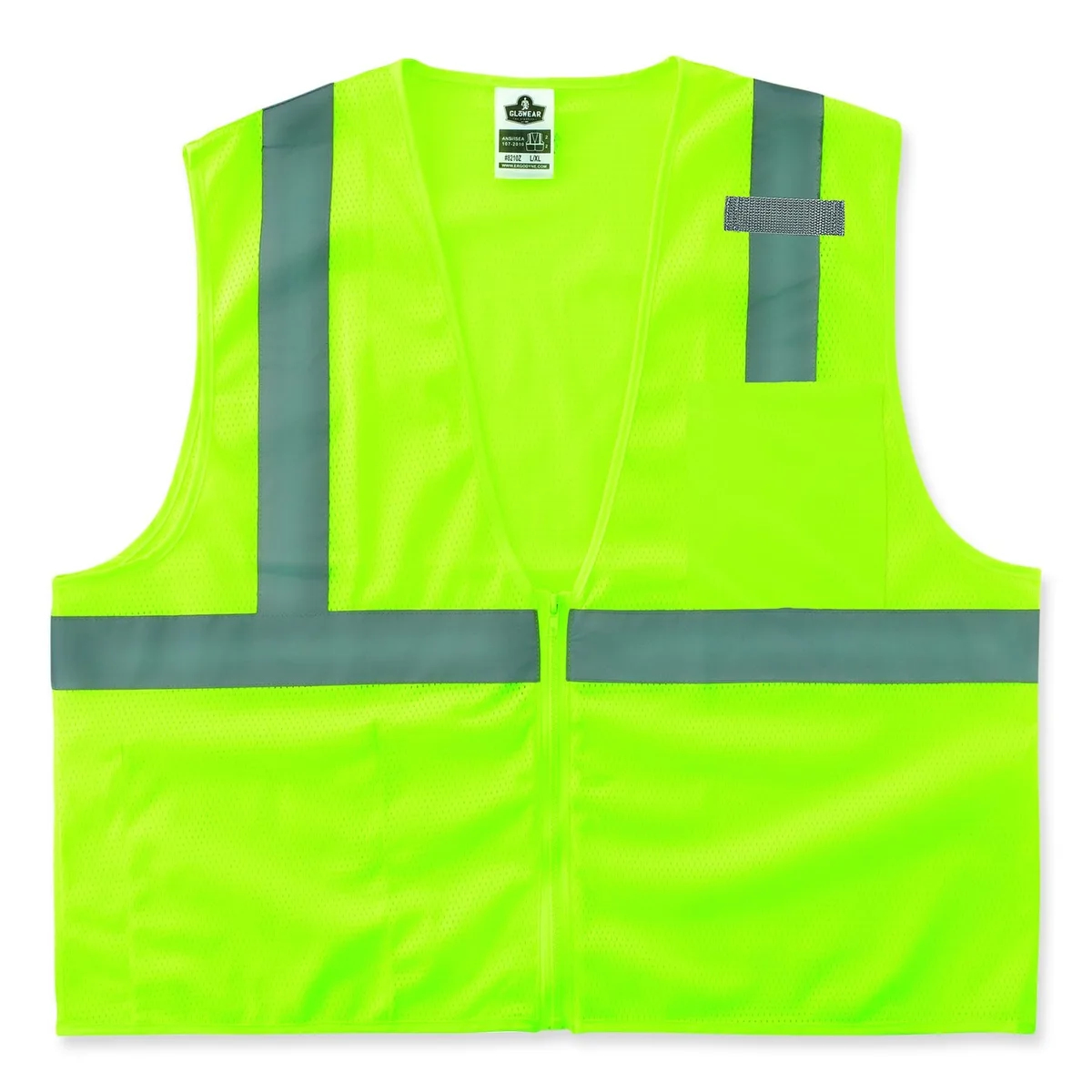 Lime polyester mesh safety vest, small/medium size