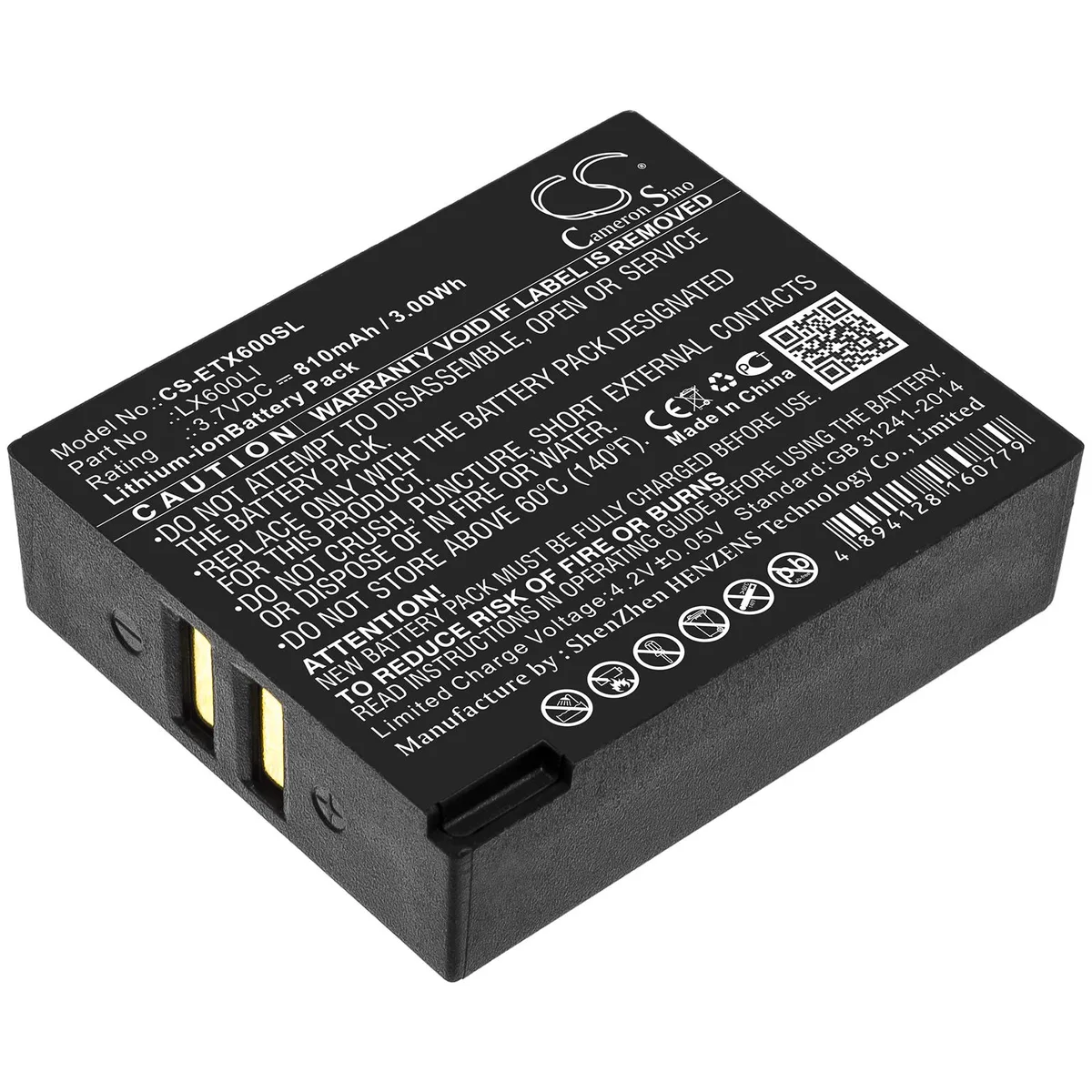 Cameron &amp; Co Cameron &amp; Co DS-CS-ETX600SL Li-ion battery 3.7V 810mAh — product photo