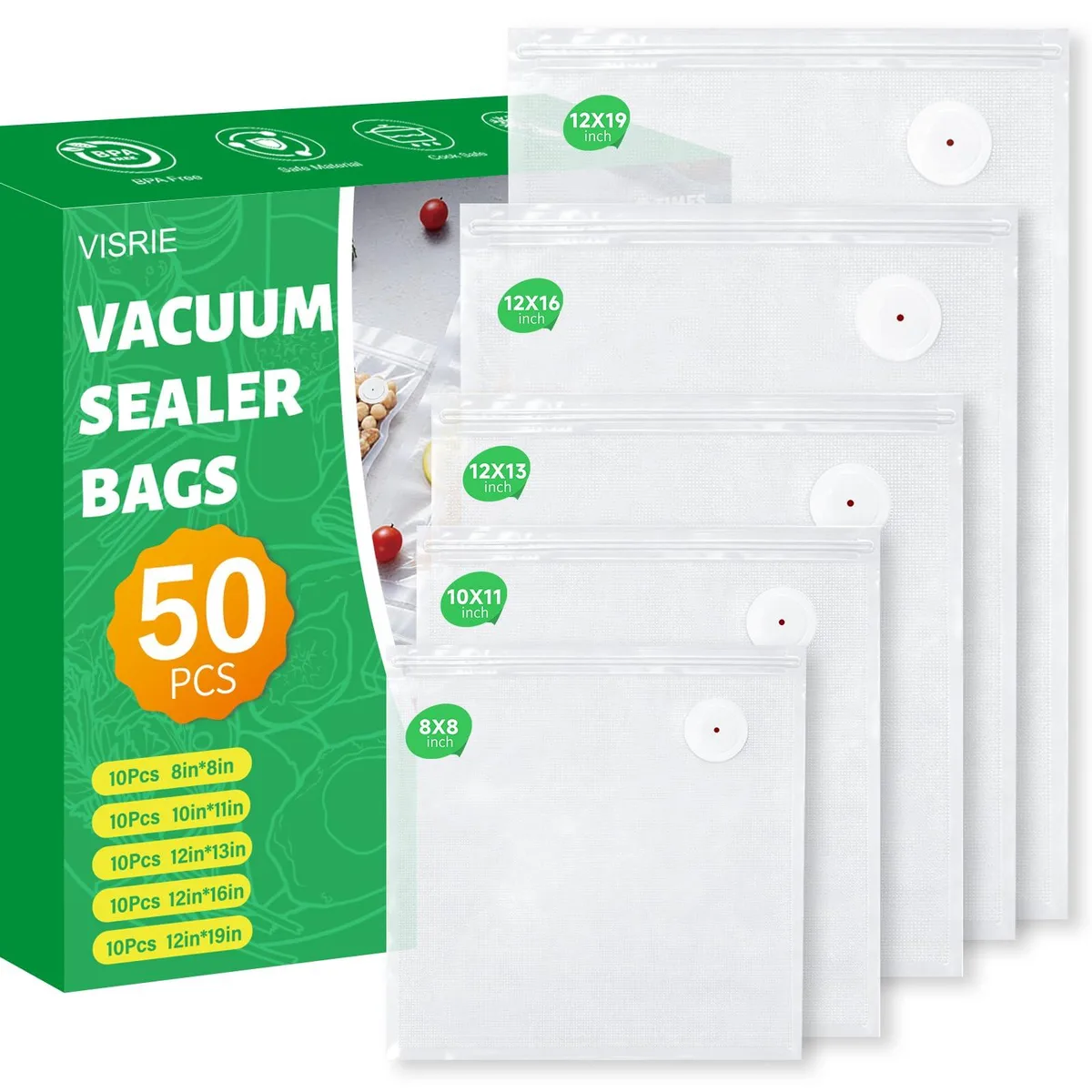  FoodSaver Vacuum Sealer Bags 50 Pack 5 Assorted Sizes — product photo