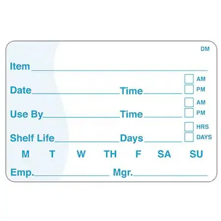 Daymark Daymark 113390 Shelf Life Label 2x3 in Blue PK250 — product photo