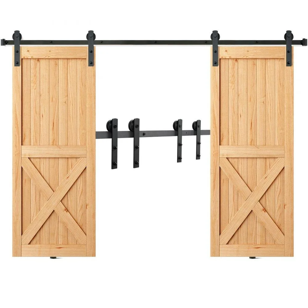 VEVOR VEVOR 8FT Sliding Barn Door Hardware Kit Double Door 330LBS I Shape 4.72in — product photo