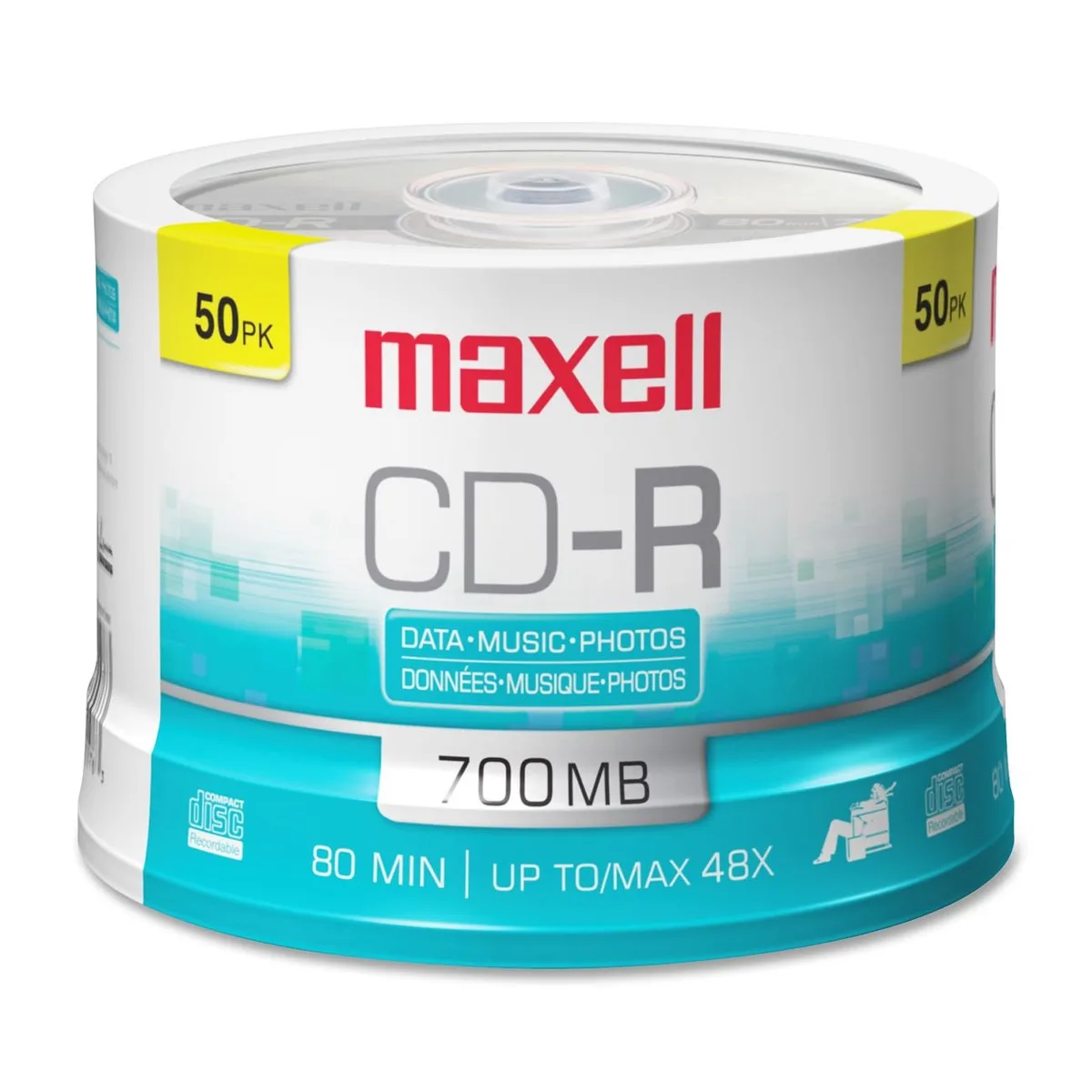 maxell maxell 648250 700MB 48X CD-R 50 Pack Spindle — product photo