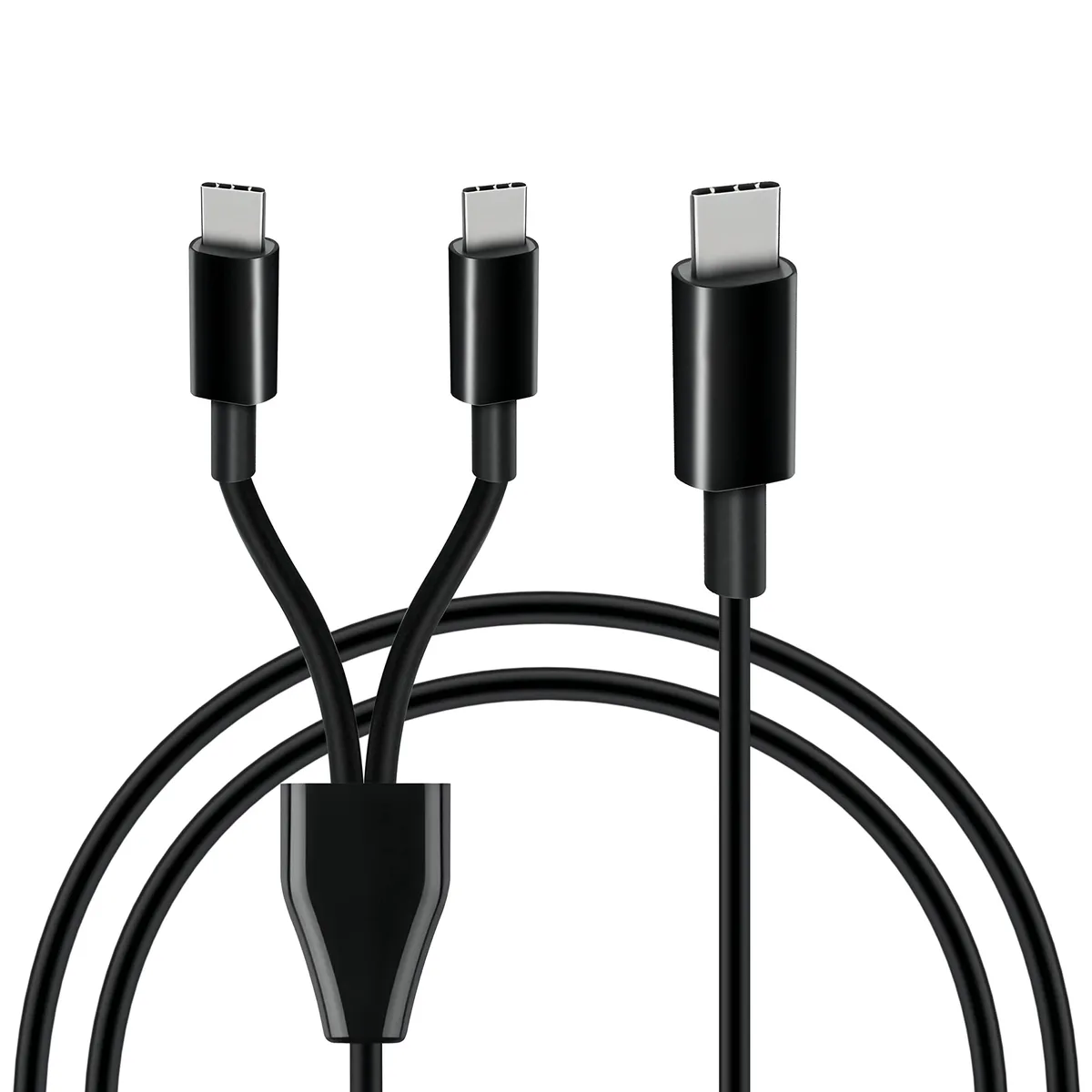 BUCIER BUCIER USB C Male to 2 Type-C Male Charge Cable Black 100cm — product photo