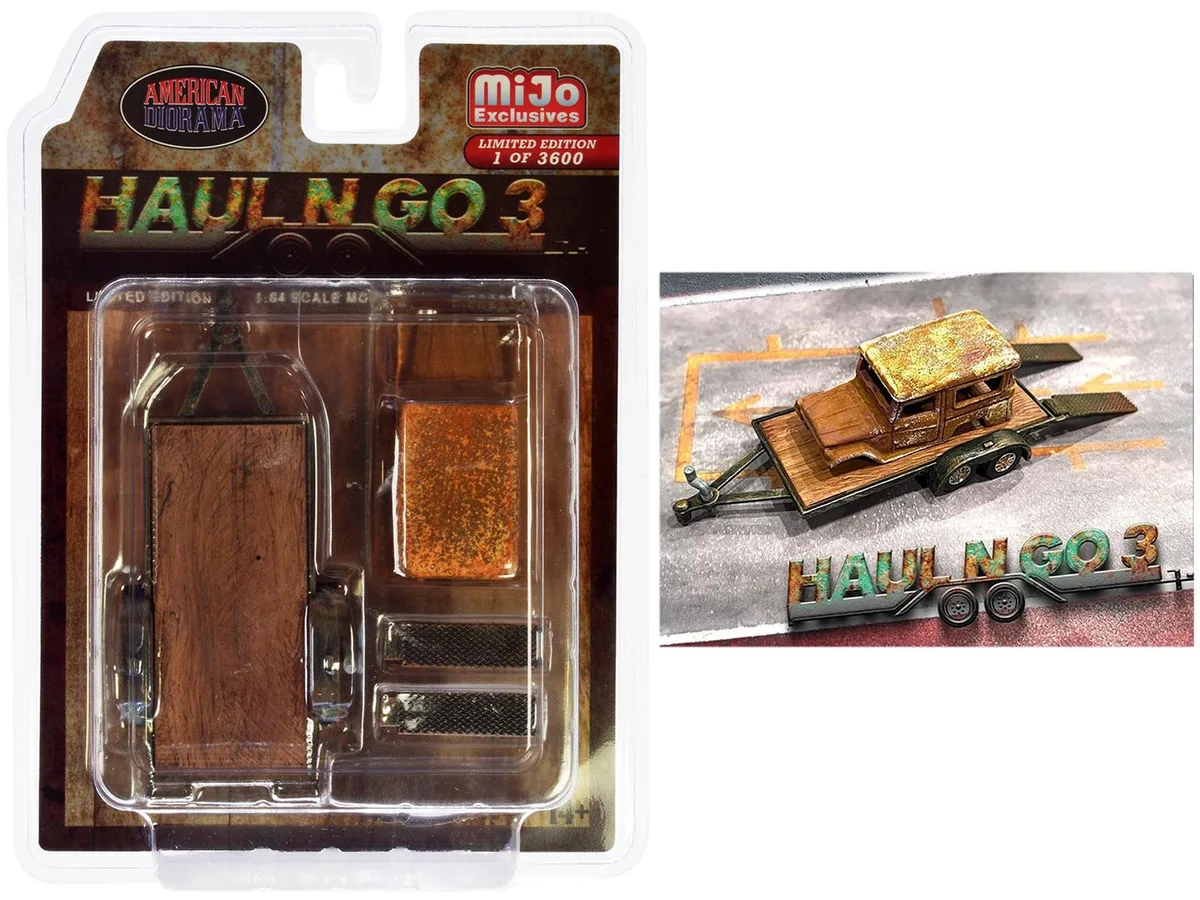 American Diorama American Diorama Haul N Go 3 4pc Ltd Ed 1/64 Flatbed Car Ramps 3600 — product photo