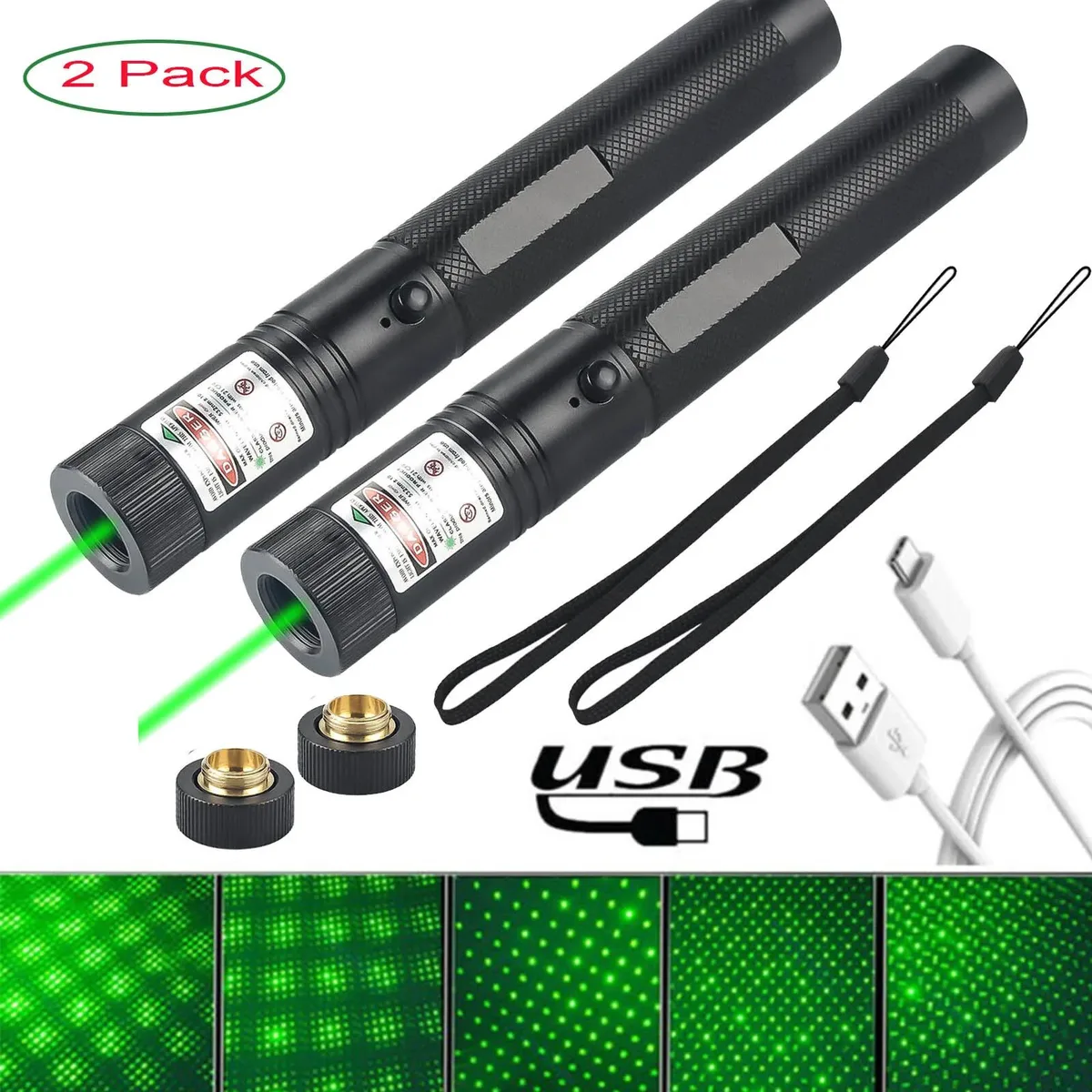 NShi NShi 5000Mile 532nm Green Laser Pointer 2-Pack — product photo