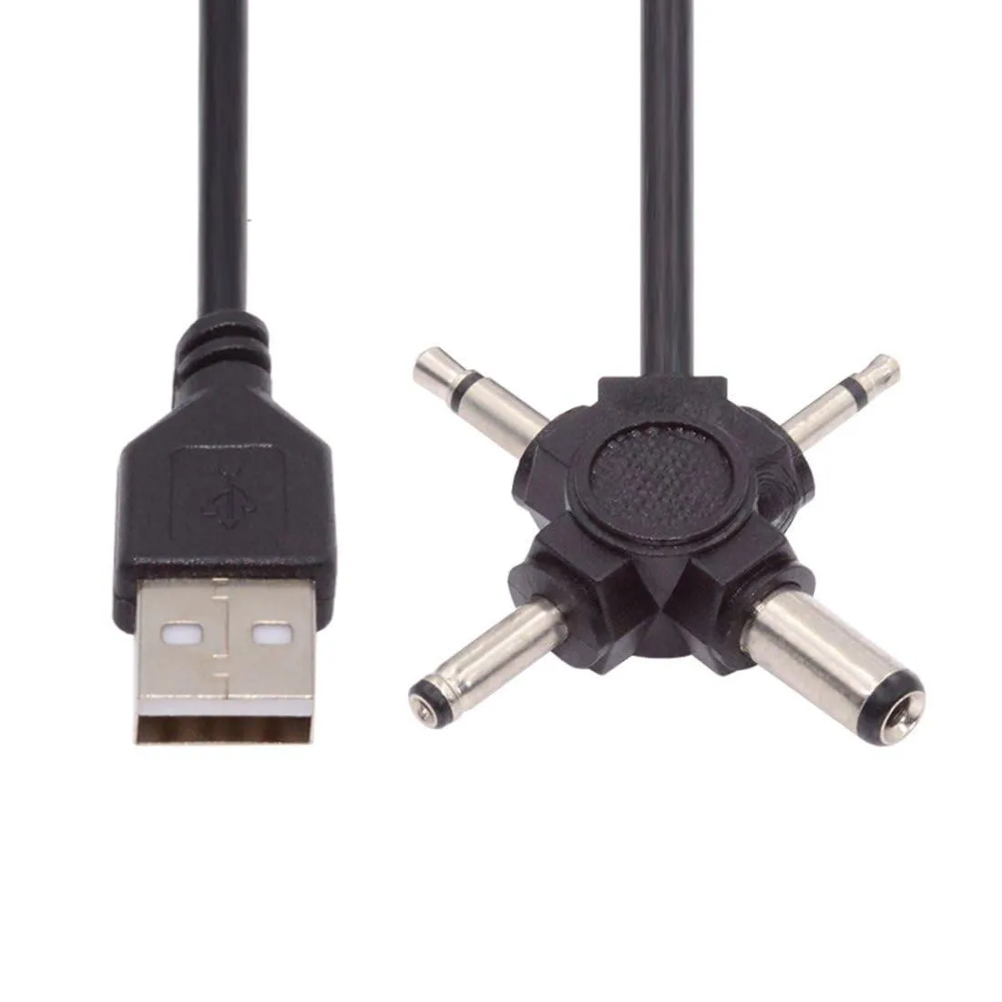 LORDWORLD LORDWORLD 4-in-1 USB-A 5V to 5.5x2.1mm 4.0x1.7mm 3.5mm 2.5mm Cable 1.5m — product photo