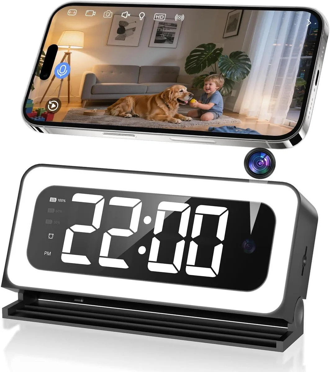 Picturesky Picturesky 2K Smart Clock Camera 4 MP 1080P Dual Band 5200mAh — product photo