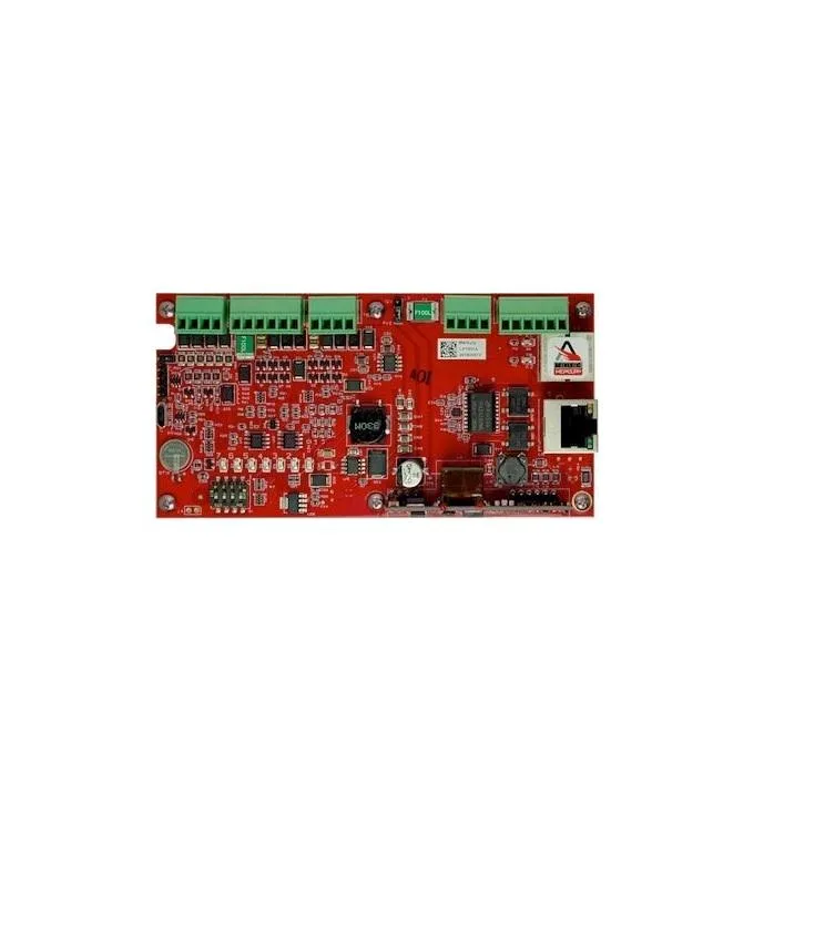Green circuit board with components and connectors, model 1501