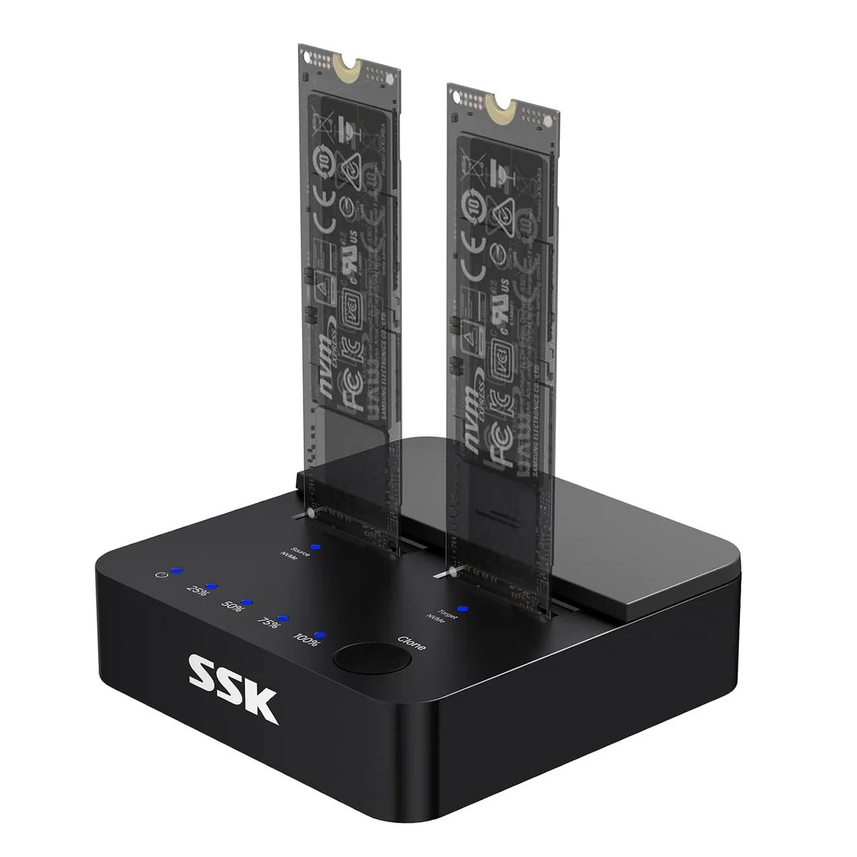LORDWORLD LORDWORLD NVMe SATA SSD Cloner Dual Bay Dock 20Gbps USB 3.2 Gen 2x2 — product photo