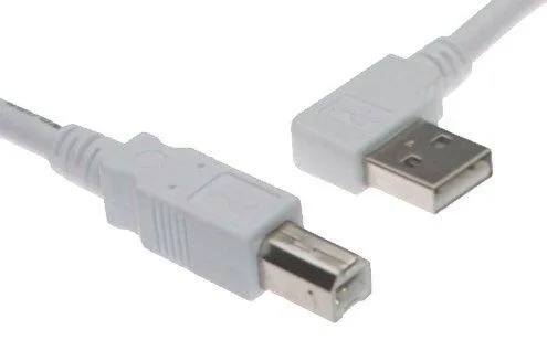 CableMAX CableMAX USB 2.0 Type-A Right Angle to B Straight 6ft White Cable — product photo