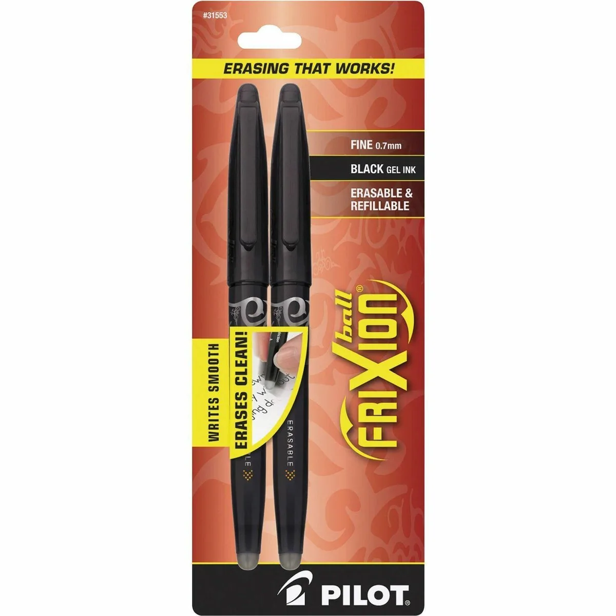 Pilot Pilot PIL31553 FriXion Erasable Gel Pen Fine Black 2 Pack — product photo