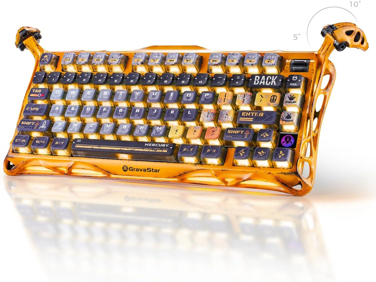 Vszerda Vszerda Mercury K1 Pro 75% Wireless Mechanical Gaming Keyboard Battle-Worn Yellow Edition — product photo