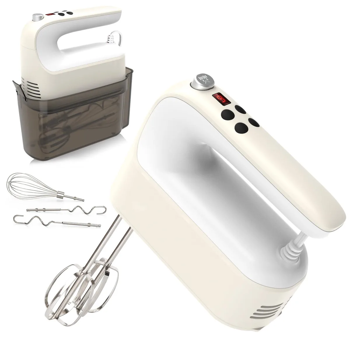  Yomelo 9-Speed Digital Hand Mixer 400W Cream White — product photo