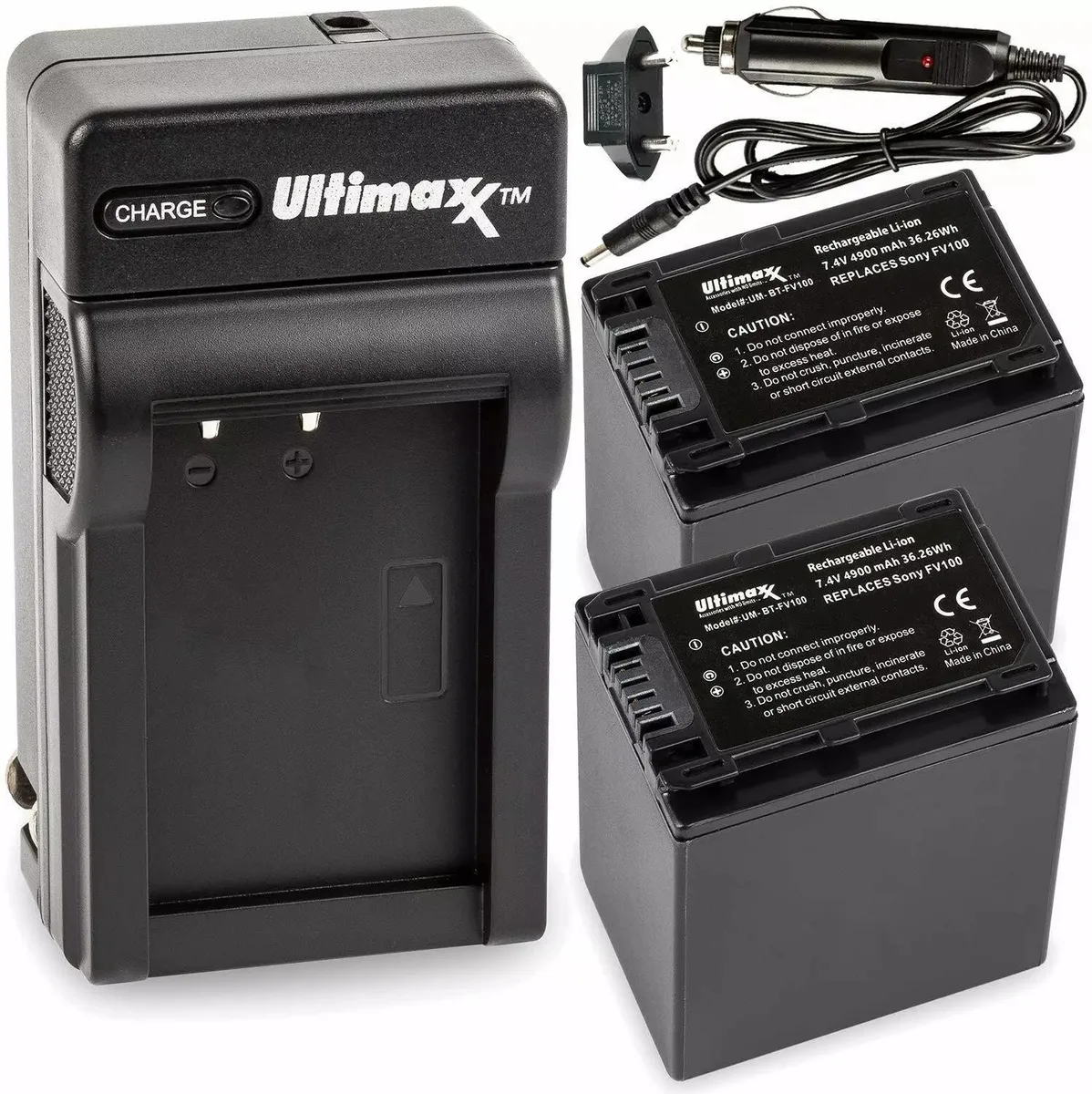 Ultimaxx Ultimaxx NP-FV100 4900mAh battery kit with rapid charger — product photo