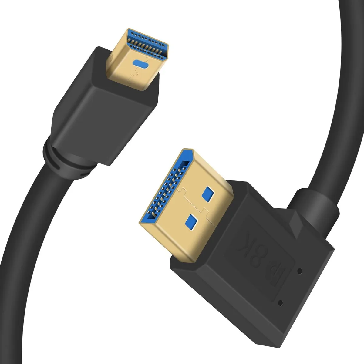 BUCIER BUCIER Mini DisplayPort to DisplayPort 1.4 cable 0.3 m 8K 60 Hz left-angle — product photo
