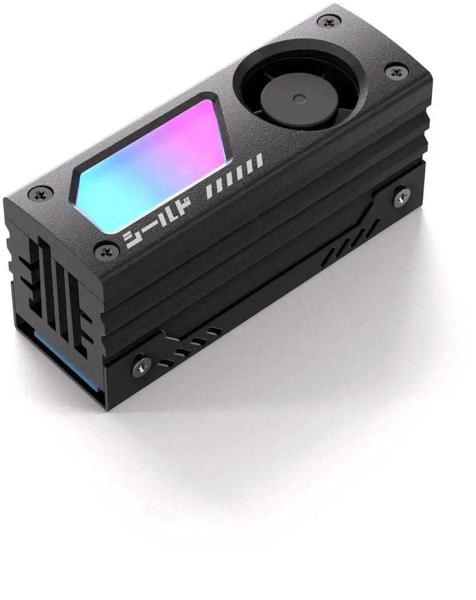 SMUGDESK SMUGDESK Black ARGB M.2 2280 SSD Heatsink 20mm PWM Fan — product photo