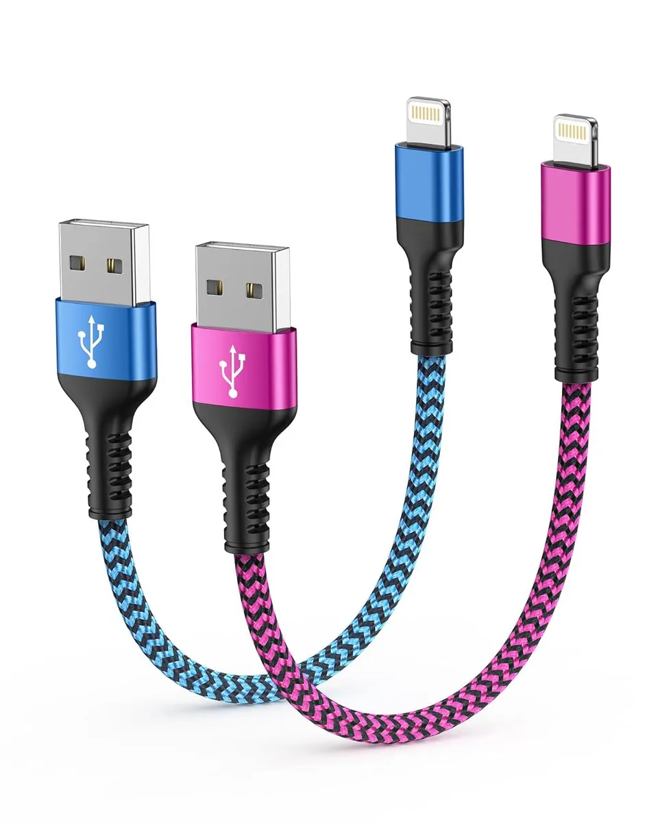MCHOSE MCHOSE Lightning Cable 1 ft 2-Pack MFI Certified Braided 2.4A 480 Mbps — product photo