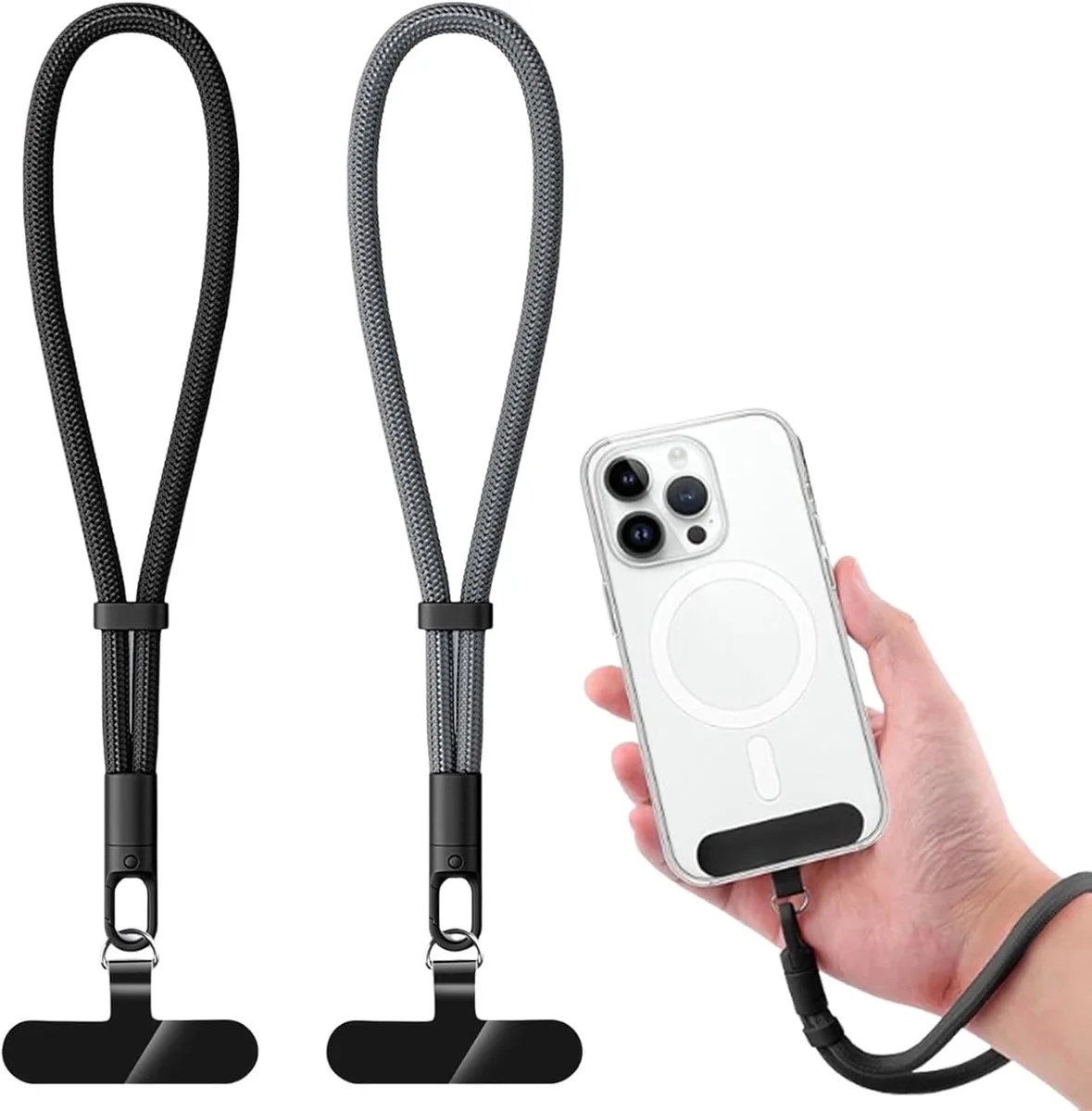 MCHOSE MCHOSE Phone Lanyard Wrist Strap 2 Pack Black Grey — product photo
