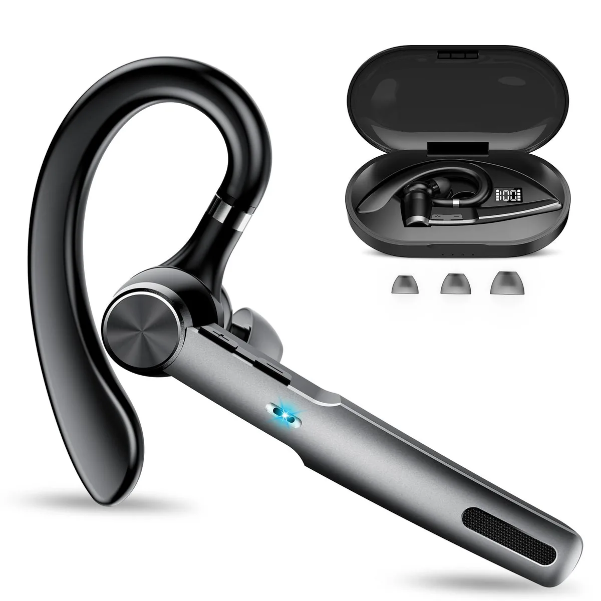  Qecnato G2 Bluetooth 5.3 Headset 60 Hours Single-Ear Black — product photo