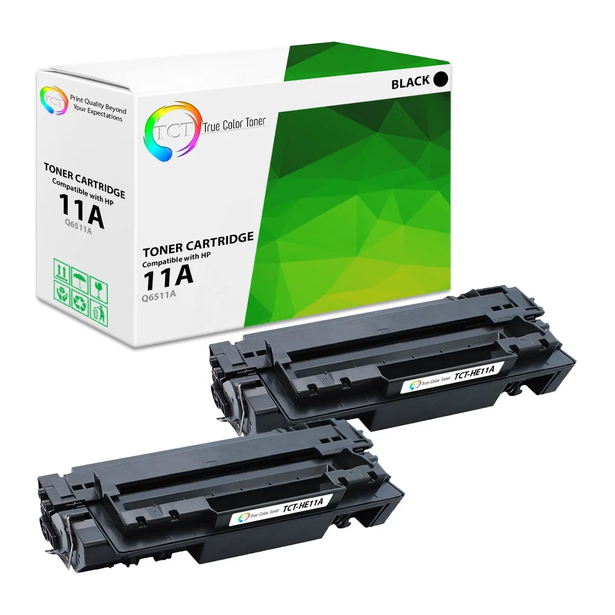 True Color Toner True Color Toner 11A Q6511A Black Toner Cartridge 2 Pack 6000 Pages — product photo