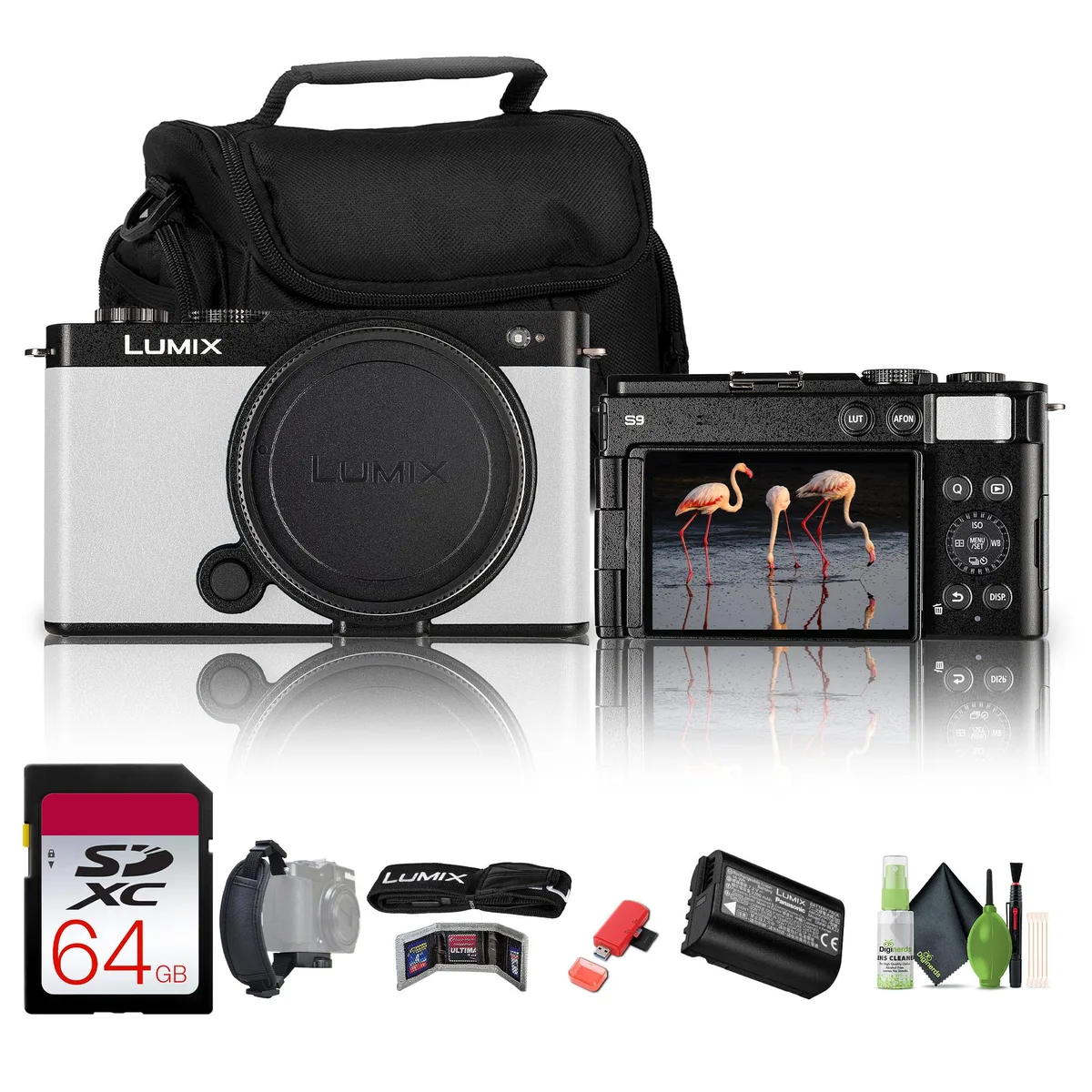 Panasonic Panasonic Lumix S9 Camera Kit White 64GB Memory Card — product photo