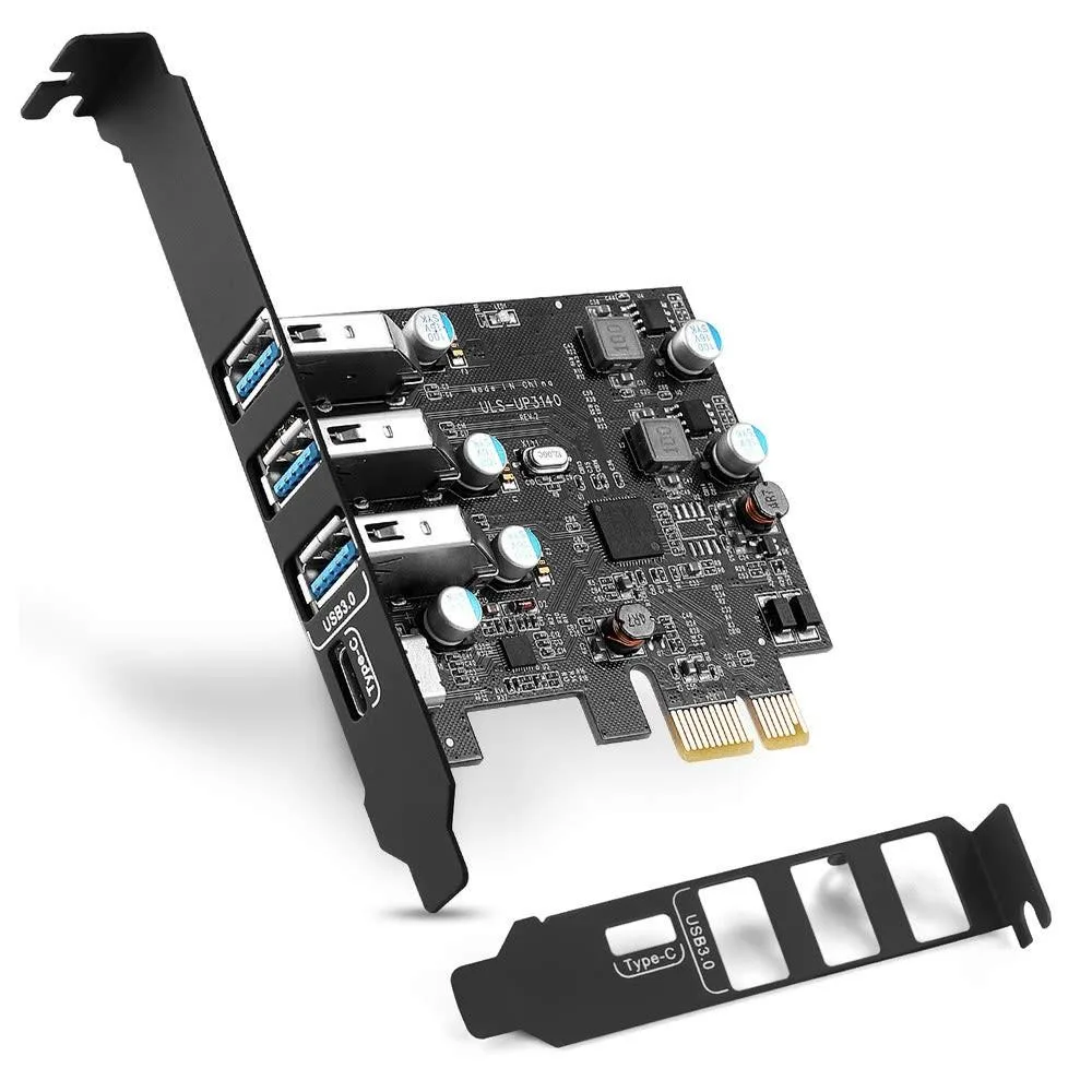 Batianda Batianda PCIe USB 3.0 Card 1x Type-C 3x Type A Low Profile Bracket — product photo
