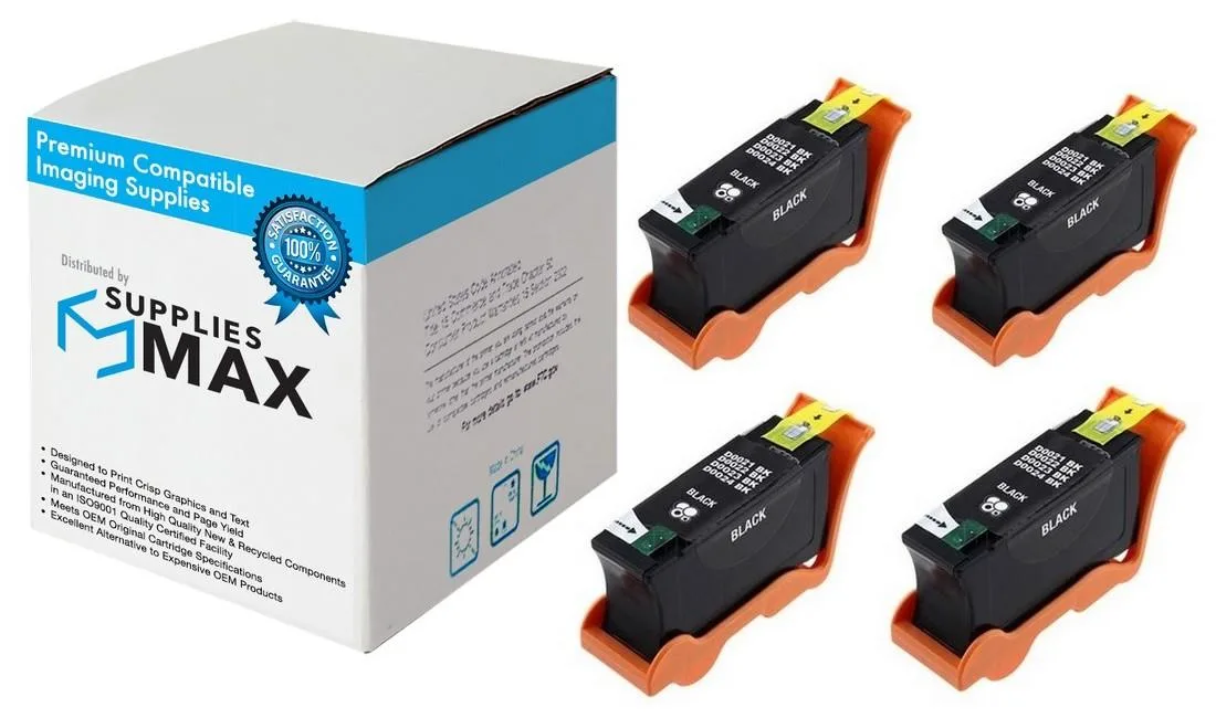 SuppliesMax SuppliesMax 4BSRS22 Black High Yield Inkjet 4/PK — product photo