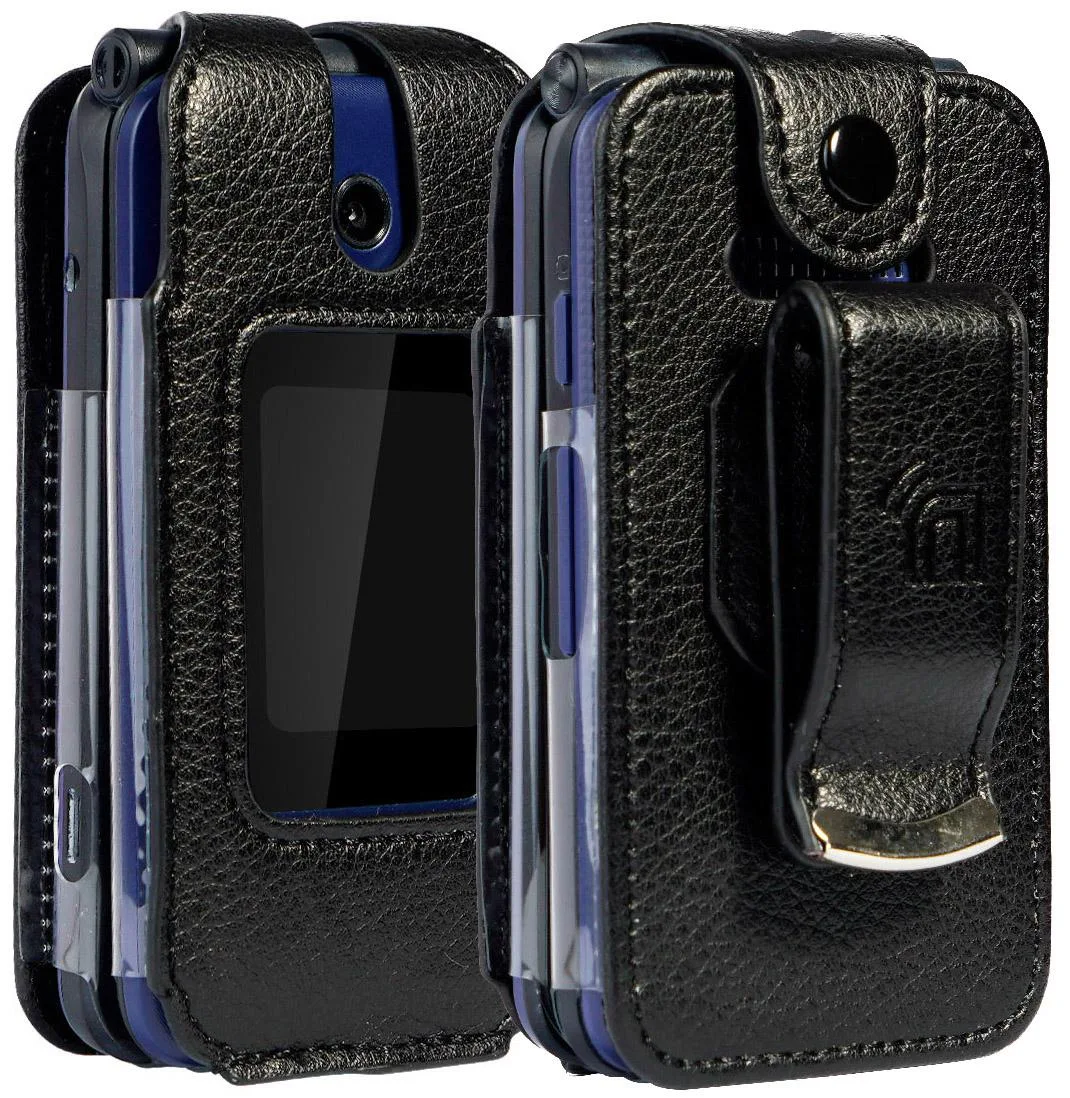 Nakedcellphone Nakedcellphone Fitted Case Metal Belt Clip Black for AT&amp;T Cingular Flip IV U102AA Cricket Debut U102AC 2020 — product photo