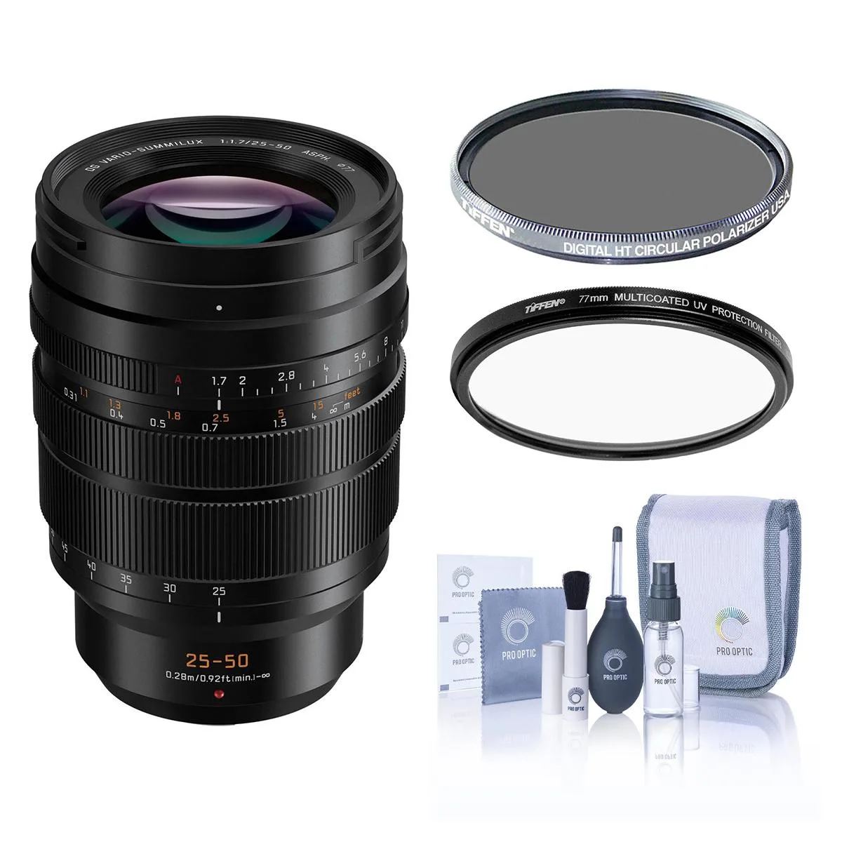 Panasonic Panasonic Leica DG Vario-Summilux 25-50mm f/1.7 Lens with Tiffen 77mm UV CPL Filters — product photo