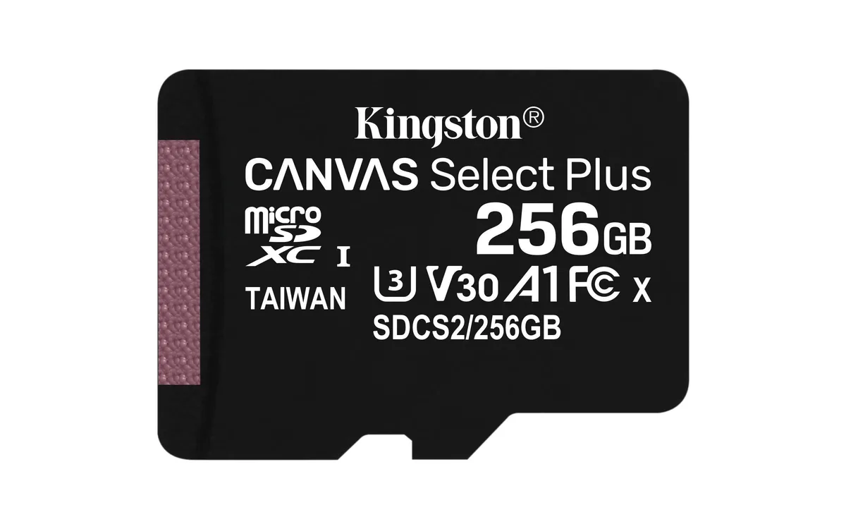 Kingston Technology Corp. Kingston Technology Corp. SDCS2/256GB Canvas Select Plus microSDXC 256GB memory card — product photo