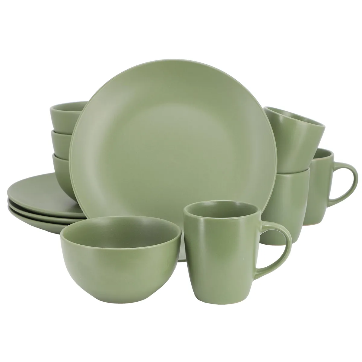 Gibson Home Gibson Home 510122288M 12 Piece Stoneware Dinnerware Set Green — product photo