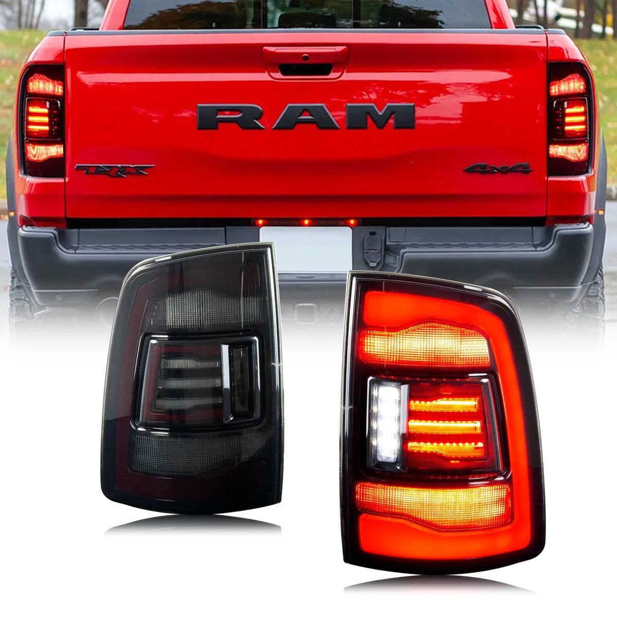 inginuity time inginuity time WD-1045-S automotive specialty lighting smoked LED tail lights set of 2 12-24V 2009-2018 2019+ — product photo