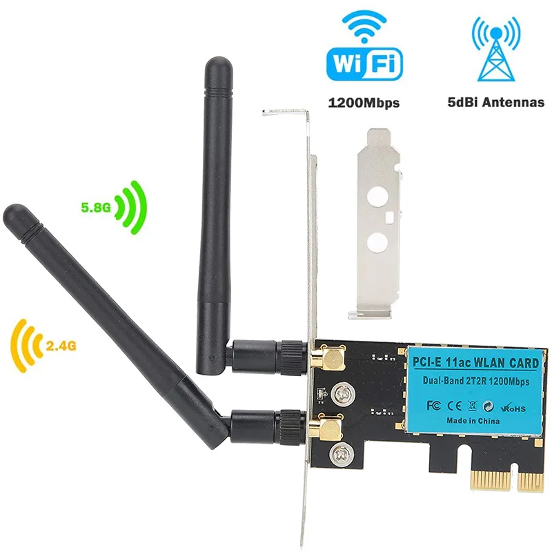 IHDAPP IHDAPP AC1200M PCI-E Wi-Fi Adapter Dual-Band 2.4/5.8 GHz 1200Mbps — product photo