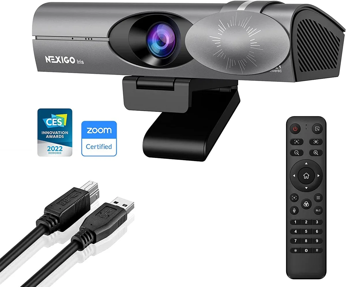 NexiGo NexiGo Iris 4K AI Webcam 1/1.8" Sony Sensor HDMI 4K 60fps USB 1080p 60fps PiP 10 Positions Remote — product photo