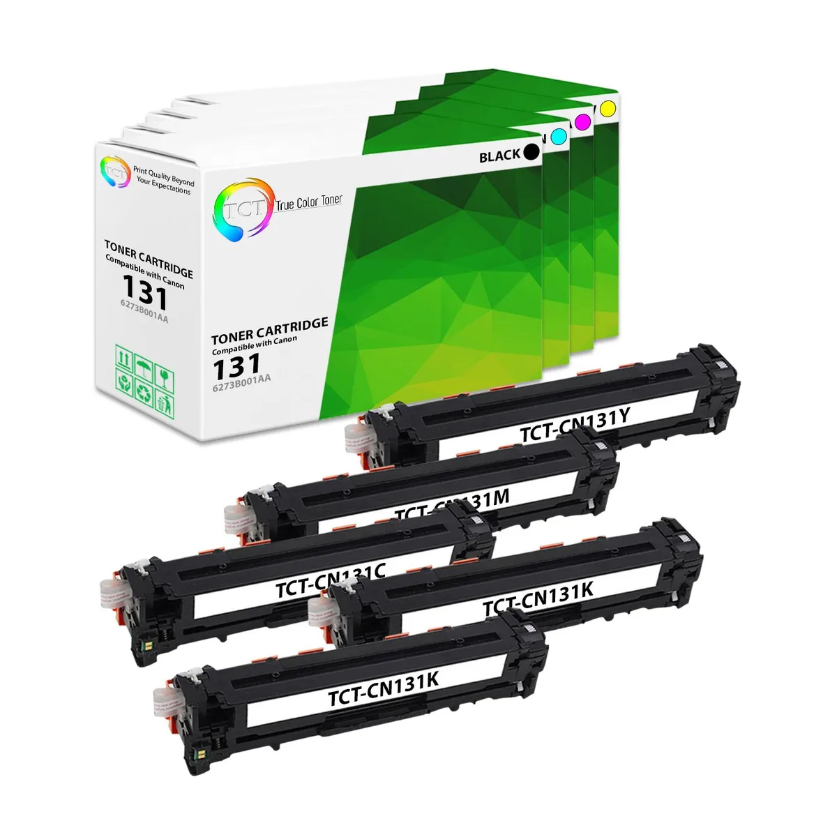 True Color Toner True Color Toner 131 5 Pack Toner Cartridge 4 Colors 1600 1800 pages — product photo