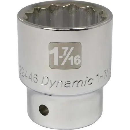 Chrome 12-point 3/4 inch drive SAE socket size 1-7/16 inch