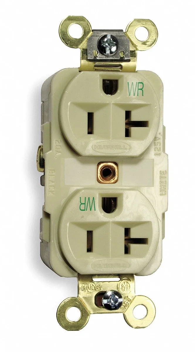 Hubbell Incorporated Hubbell Incorporated HBL5362IWR Duplex Receptacle 20A 125V Ivory — product photo