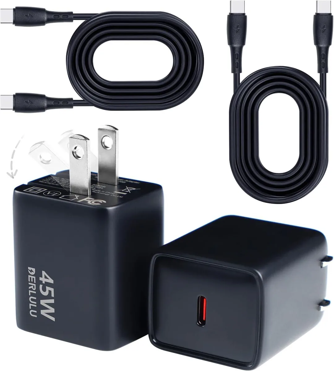 FLEANE FLEANE 45W USB-C GaN Charger 2-Pack with 5 ft Cables — product photo