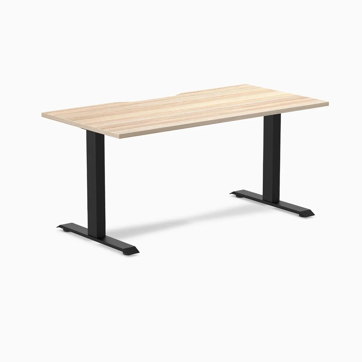 Desky Desky Zero Scalloped Laminate Desk Classic Oak 59.1 x 29.5 in Matte Black — product photo