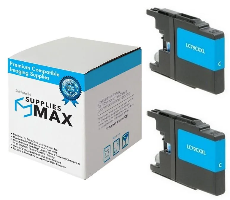 SuppliesMax SuppliesMax LC-79C 2PK Cyan High Yield Inkjet 1200 Pages — product photo