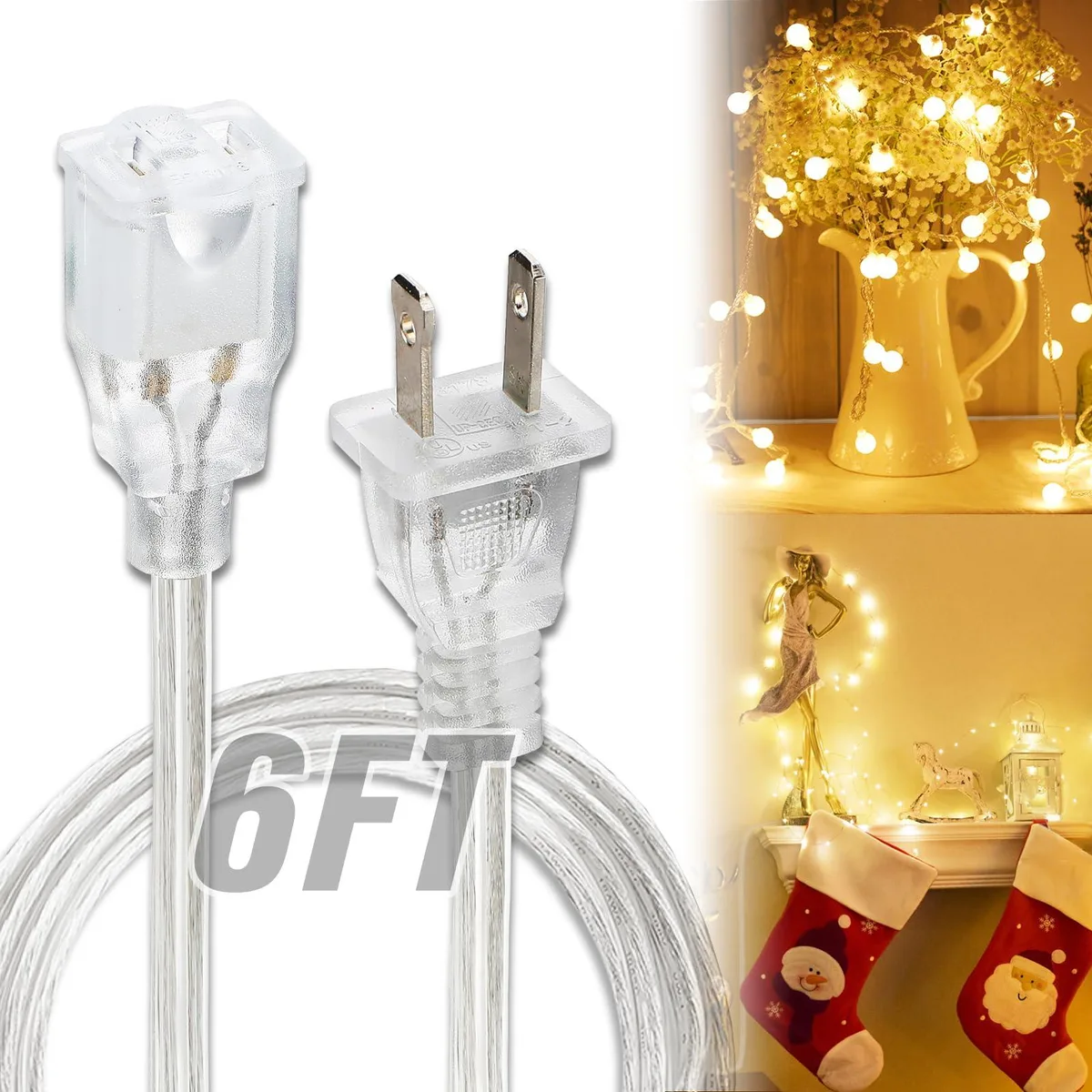  Alphatool 6 FT Clear Extension Cord 2 Prong 18 AWG 250V 6A — product photo